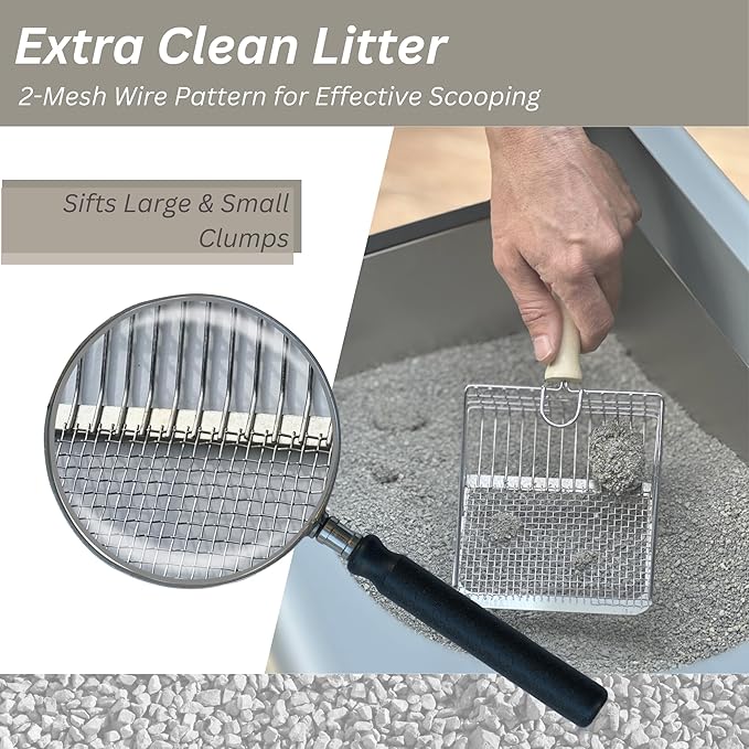 Cat Litter Scooper Accessories for Indoor Cats Heavy Duty Metal Kitty Litter Scoop for Litterbox Multicat Shovel Scoop Filter for Kitty Litter