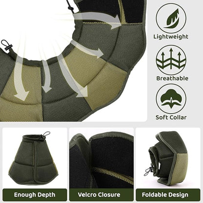 SUNFURA Dog Cone - Soft Cone for Dogs to Stop Licking, Pet E-Collar Alternative After Surgery, Adjustable Pet Recovery Collar for Wound Healing, Army Green Large