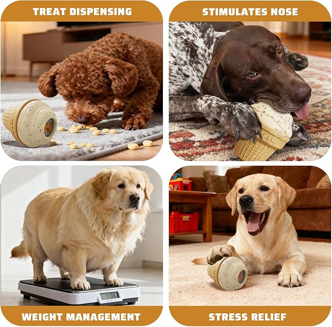 Indestructible Frozen Treat Dispenser Dog Chew Toy, Interactive Enrichment Dog Toy for Small Medium Large Dogs.Dog Puzzle Toy for Indoor Outdoor Play