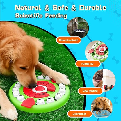 5 in 1 Dog Puzzle Toy Set for Slow Feeding and Puppy IQ Training, Stimulating Cognitive Anxiety Relief and Keeping Dog Busy, Pet Interactive Toy, Treat Dispensing Ball and Lick Mat for Flur