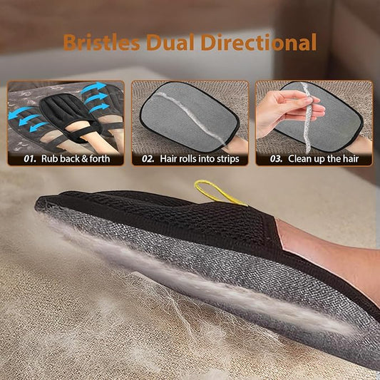 VIMALIFE Pet Hair Removal Glove for Dogs and Cats, Quick Cleaning Electrostatic Hair Remover, Reusable for Sofa, Carpet, Clothing & Car Seats, Easy Fur Cleaning Tool for Home & Travel, Yellow Black