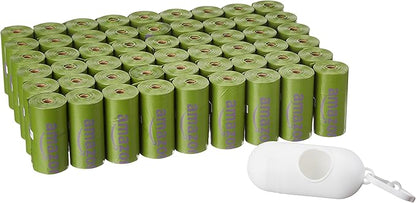Amazon Basics Premium Leak Proof Dog Poop Bags with Dispenser and Leash Clip, Lavender Scented, 13" x 9", 810 Count (54 Rolls of 15)