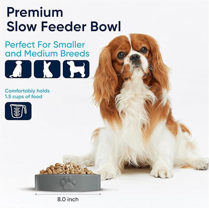Slow Feeder Dog Bowls – Dog Bowl Slow Feeder – Microwaveable Dog Slow Feeder for All Breeds – Lead and BPA-Free Ceramic Pet Bowl – Pet Feeder for Fast Eaters