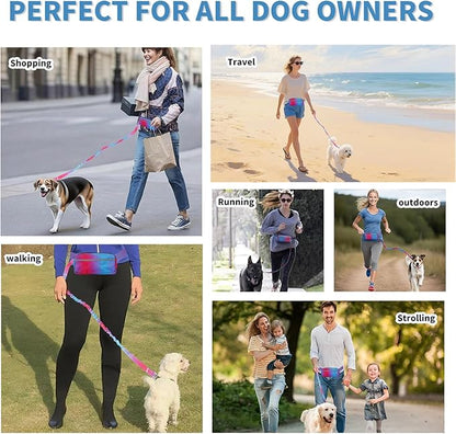 Hands Free Dog Leash for Medium Large Dogs,Hands Free Dog Leash with Zipper Pouch,Suitable for Running Jogging Walkin