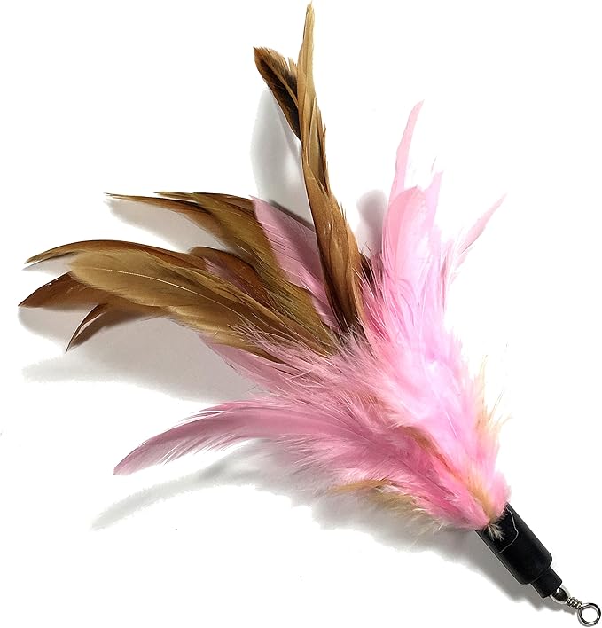 Pet Fit For Life 7 Piece - PLUS BONUS - Replacement Feathers and Soft Furry For Interactive Cat and Kitten Toy Wands
