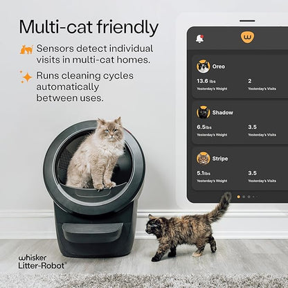 Litter-Robot 4 Supply & Accessory Bundle by Whisker, Black- Automatic Self-Cleaning Cat Litter Box, Includes Litter-Robot 4, Ramp, Mat, 3 OdorTrap Packs, 10 Liners, 30 Wipes, & 2 Carbon Filters