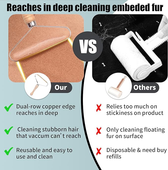 Pet Hair Removal Tool 2 Pack Dog Cat Pet Hair Remover for Furniture Portable Pet Hair Fur Removal Tools Carpet Rakes Scraper for Furniture Car Mat Pet Tower Rugs