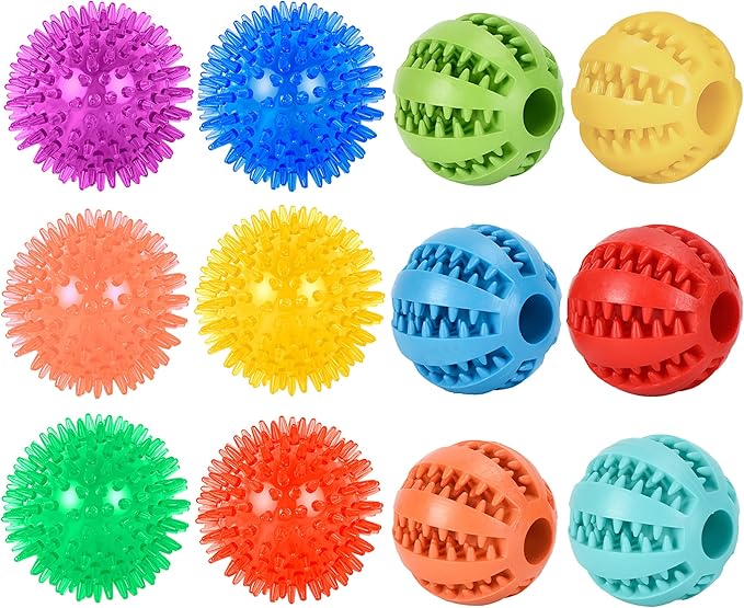 Small Dog Toy Balls, 12 Pcs Rubber Puppy Toy Balls for Ball Launcher, Dog Fetch Balls for Small Breeds 0-15 Lbs