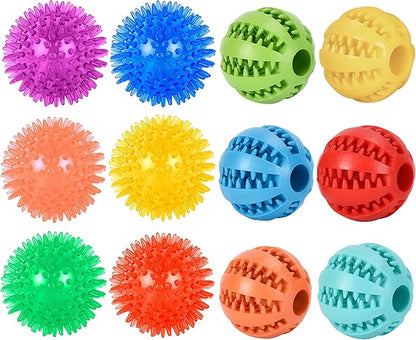 Small Dog Toy Balls, 12 Pcs Rubber Puppy Toy Balls for Ball Launcher, Dog Fetch Balls for Small Breeds 0-15 Lbs
