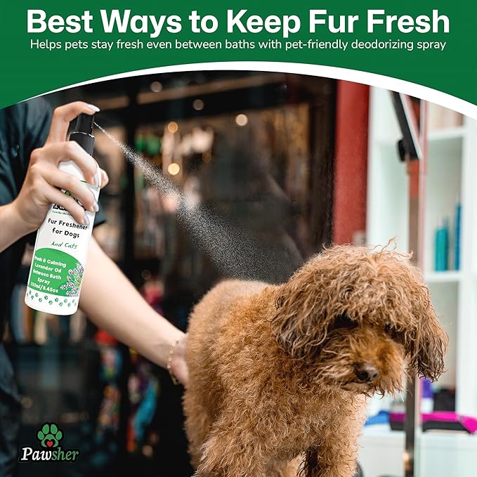 Lavender Dog Perfume Spray – Long-Lasting Dog Cologne & Deodorizing Spray for Dogs and Cats, Helps Eliminate Odor Between Baths, Gentle Grooming Freshener for Sensitive Skin – 8.45 oz