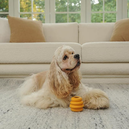 Green Sheep Natural Rubber Ball Dog Toy, Small Yellow Chew Toy for Puppies & Small to Medium Dogs, Durable Interactive Dog Toys to Keep Them Busy