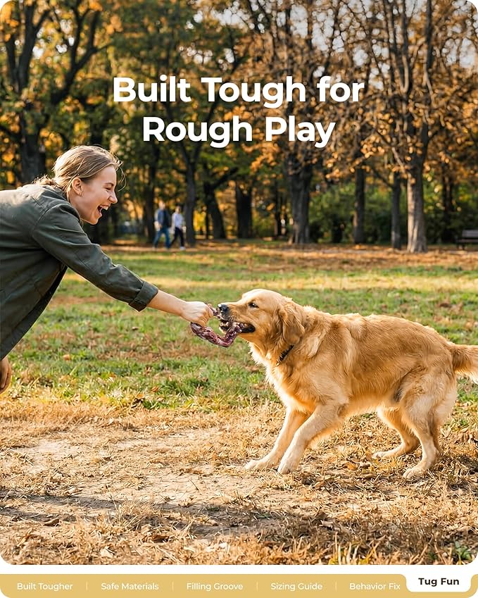 Dog Toys for Aggressive Chewers: 3 Pack Dog Chew Toys, Indestructible Dog Toy for Medium Large Dogs, Tough Dog Toys to Keep Them Busy, Chew Toys for Dogs, Bacon Flavor