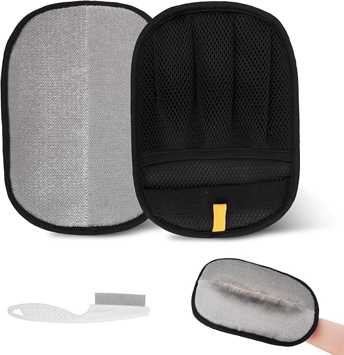 2 Pcs Electrostatic Hair Removal Glove, Reusable Pet Hair Remover Gloves with Tool