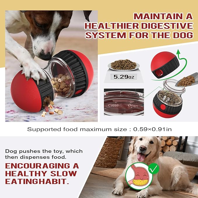 Interactive Dog Puzzle Toy – Treat Dispensing Slow Feeder for Small, Medium & Large Dogs – Mental Stimulation, IQ Training & Boredom Buster Adjustable Enrichment Toy for Healthy Eating Habits