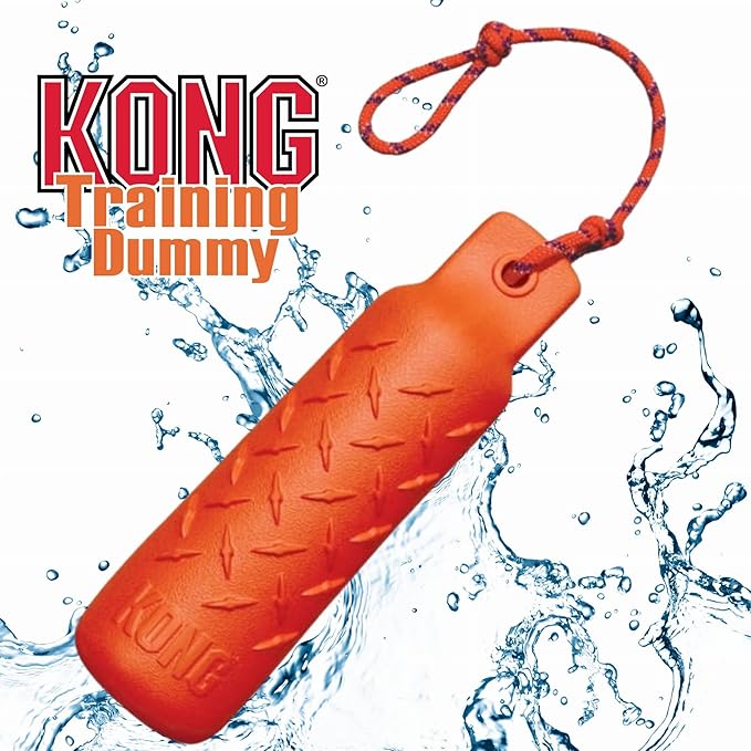 KONG Training Dummy Rope Bumper Dog Toy - Durable Floating Retriever for Fetch & Training - 2 Pack (Orange, Large)