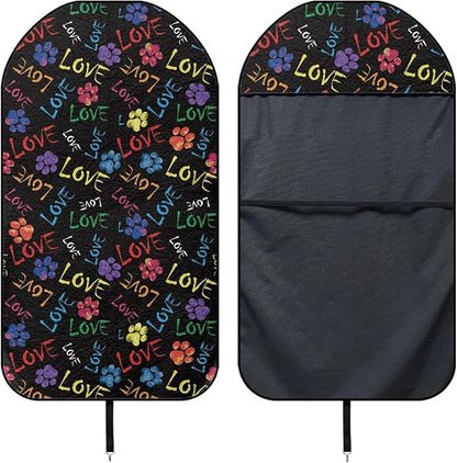 Coldinair Love Colorful Dog Paws Print Towel Waterproof Sweat Beach Seat Cover Universal for Car Truck SUV Seat for Dog or Workout,Non-Slip and Easy to Install