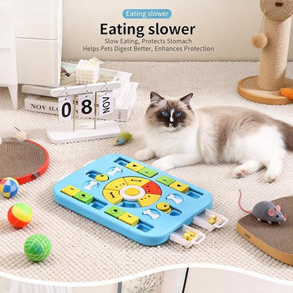 Interactive Dog Puzzle Toy & Slow Feeder, Enrichment Toy for IQ Training and Brain Stimulation, Mentally Stimulating Gift for Large, Medium, and Small Dogs (Blue)