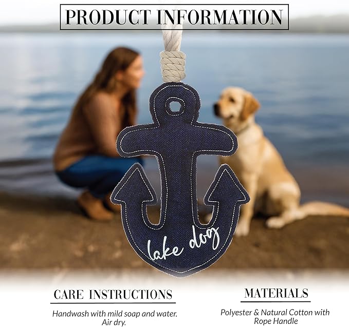 Pavilion Gift Company - Lake Dog - Dog Toy On Rope Tug of War Puppy Doggy K9 Lover Parent Lake Anchor Gift
