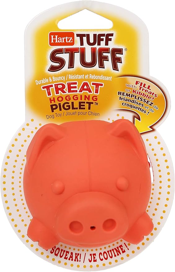 Hartz Tuff Stuff Treat Hogging Piglet Dog Toy Treat Dispenser for Dogs, 1 Count