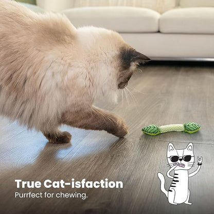 Catstages Fresh Breath Mint Stick Dental Cat Chew Toy with Catmint, Teeth Cleaning & Fresh Breath, Solo or Interactive Play, Green