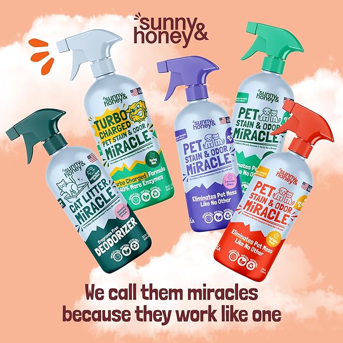 Sunny & Honey Outdoor Turf Cleaner - Pet Urine Enzyme Cleaner - Dog Urine Neutralizer for Grass - Long-Lasting Orange Scent & Yard Sprayer Ready (32 fl oz)