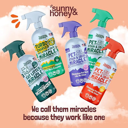Sunny & Honey Outdoor Turf Cleaner - Pet Urine Enzyme Cleaner - Dog Urine Neutralizer for Grass - Long-Lasting Orange Scent & Yard Sprayer Ready (32 fl oz)