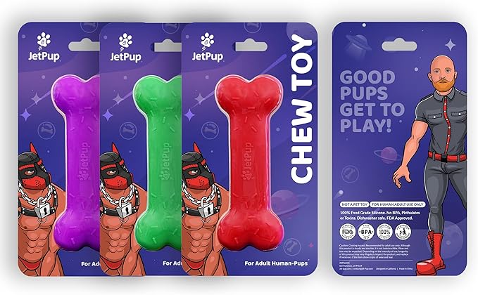 Pup Chew Toy - Bone - Human Grade Chew Toy - Human Pup Play - 100% Food Grade Silicone (Purple Bone)
