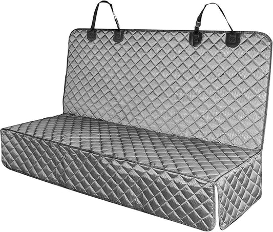 PETICON Waterproof Scratchproof Pet Bench Seat Covers for Cars, SUVs, Nonslip Durable Back Seat Cover for Dogs, Washable Backseat Protection, Gray