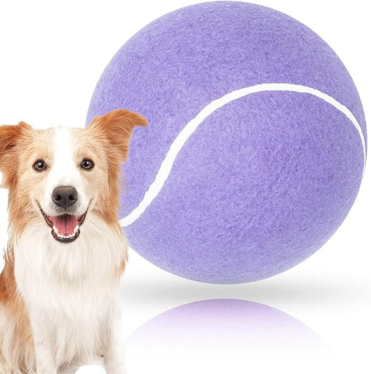 Big Tennis Ball for Dogs, Giant Dog Tennis Ball Toy Large Outdoor Sports Gift for Small Medium Large Dog (Light Purple, 9.5 inch)