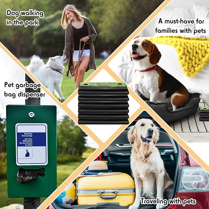 Ireer 1000 Pcs Dog Bags Bulk, Dog Pet Waste Bags Bulk, Leakproof Easy Single Pull Bag for Poop Station Fit Hang Hole Dispenser Pet Waste Bag for Home Outdoor
