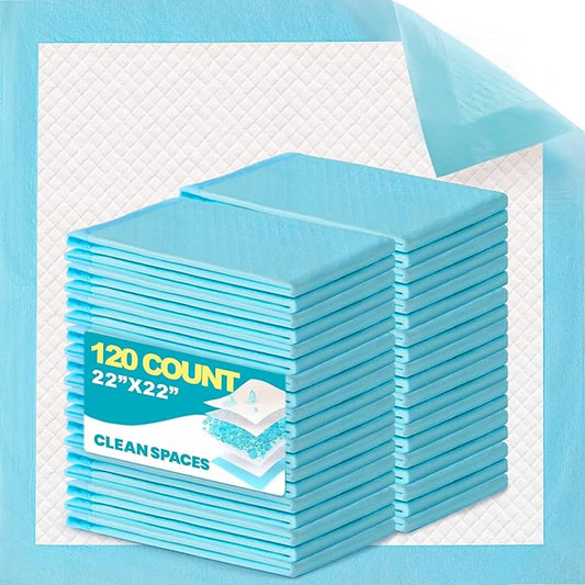 120 Count Super Absorbency Puppy Pads 22"x 22", Leakproof Quick Drying Dog Training Pee Pads, Puppy Pee Pads, Disposable Underpads Changing Pads for Baby, Puppy and Adults, 30 Count/Pack x 4 Packs