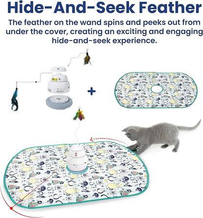 PAWSPIK Interactive 4-in-1 Laser & Hide & Seek Rechargeable Automatic Cat Exercise Toy