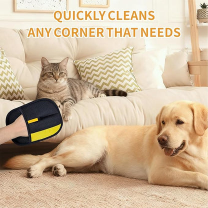 2 Pcs Pet Hair Removal Glove for Dogs & Cats, Upgraded Reusable Electrostatic Pet Hair Gloves, Pet Hair Remover Tool for Clothing, Couch, Carpet,Pet Beds, Convenience for Busy Pet Owners