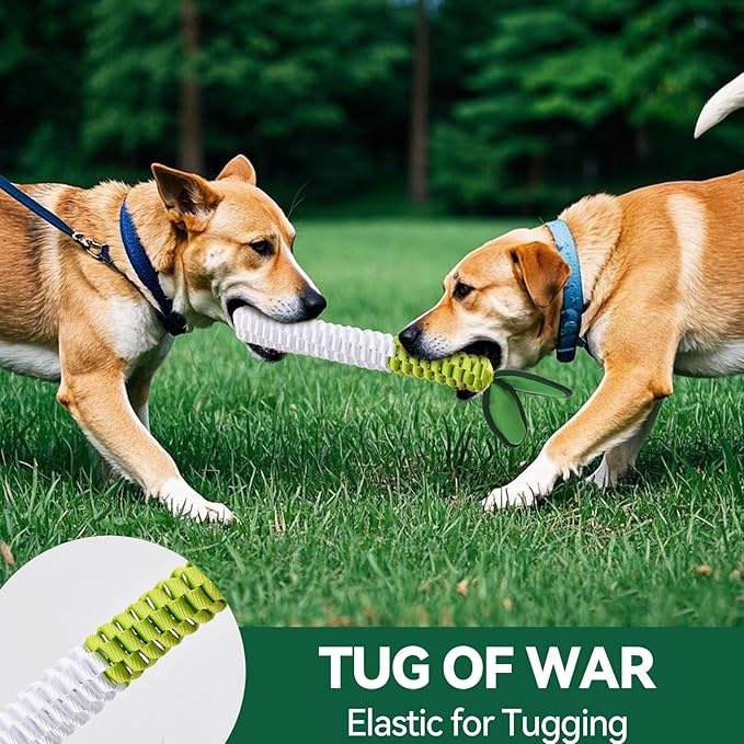 AUSCAT Carrot Dog Rope Toy, Durable Tug of War Toy with Squeaker, Braided Teething Toys for Small Medium Large Dogs, Radish