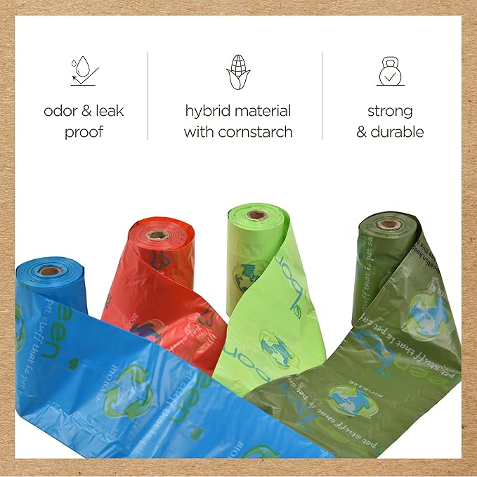 Greenbone BioBase Pet Poop Bags - 12 Rolls, 144 Bags - 13 Inch x 9 Inch