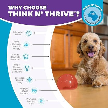 Outward Hound by Planet Dog Lil' Snoop Dog Toy – Treat‑Dispenser Puzzle Ball, Interactive Slow Feeder, Small to Medium Dogs, Bouncy & Mint-Infused, Red, 3.9"