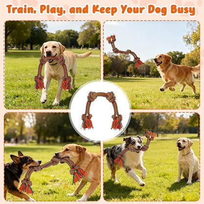 Interactive Dog Rope Toy for Large & Medium Dogs – Durable Tug of War Toy for Training, Boredom Relief & Teeth Cleaning, Safe Cotton Chew Toy for Daily Play (Small)
