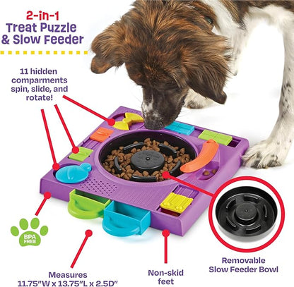 Brightkins DJ Doggo Puzzle Feeder - Enrichment Toys for Dogs Mental Stimulation, Interactive Gift for Puppies