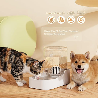 JUNSPOW Automatic Cat Water Dispenser, Dog Water Bowl Dispenser Adjustable Water Dispensing, Auto Pet Waterer for Cats and Dogs (Bowl not Included)
