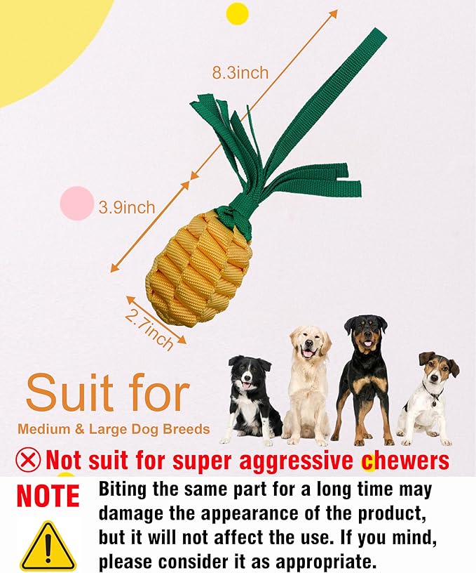 Pineapple Dog Dental Teeth Cleaning Chew Toys for Large Dogs