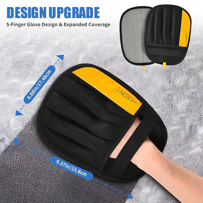 Upgraded Electrostatic Pet Hair Removal Glove for Dogs & Cats 5-Finger Magic Brush Design Reusable Hair Remover for Couch, Carpet, Car Seat, Laundry & Clothing Quick Cleaning Tool for Pet Owners