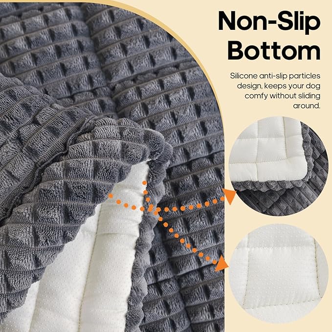 Pet Bed Mat for Car Backseat Extender, Non-Slip Dog Bed for Car Back Seat, Flannel Backseat Dog Bed for Cars Trucks and SUVs (Grey, 24.8x54 inch)