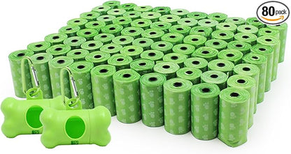 Wholesale Biodegradable Dog Poop Bags 1600-Count (80 Rolls) with 2 Dispensers : Environment Friendly w/ d2w for Fast Degradation, Dog Waste Bags, Lavender Scented, Pet Waste Poopbags