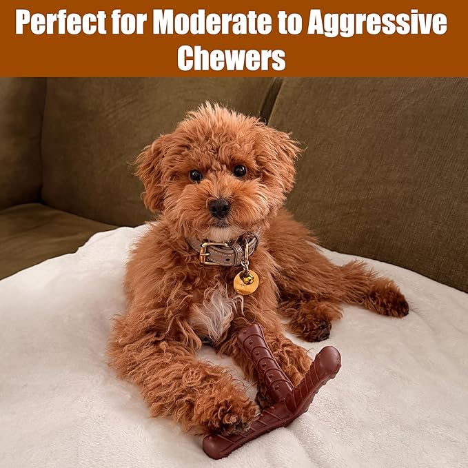 SPOT Bam-Bones Plus Tripod, Bamboo Fiber & Nylon Dog Chew, Durable for Moderate to Aggressive Chewers, Non-Splintering, for Adult Dogs & Teething Puppies Under 50lbs, 5inch, Bison Flavor