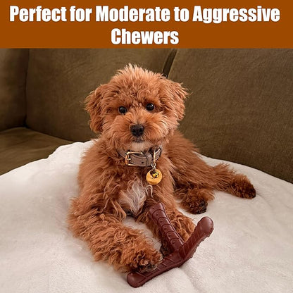 SPOT Bam-Bones Plus Tripod, Bamboo Fiber & Nylon Dog Chew, Durable for Moderate to Aggressive Chewers, Non-Splintering, for Adult Dogs & Teething Puppies Under 50lbs, 5inch, Bison Flavor