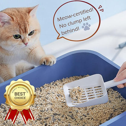 Cat Pooper Scooper, 2 in 1 Cat Litter Scoop with Holder Stand Cat Accessories Cat Supplies Kitty Litter Scoop Heavy Duty and Easy Clean