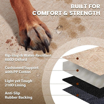 VIVAGLORY Dog Front Seat Cover Seatflex Car Seat Protector for Dog, Car Cover for Pet, Front Single Bucket Captain Chair Protector, Standard, Heather Khaki, 2Pack