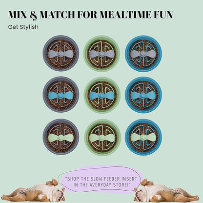 AVERYDAY Slow Feeder Bowl Replacement Insert – Interchangeable Puzzle Attachment for AVERYDAY Dog Bowls, BPA-Free & Easy to Clean, Slows Down Fast Eaters