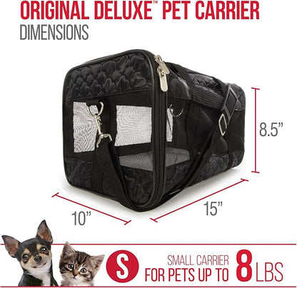 Sherpa Original Deluxe Travel Pet Carrier, Airline Approved & Guaranteed On Board - Black Lattice, Small