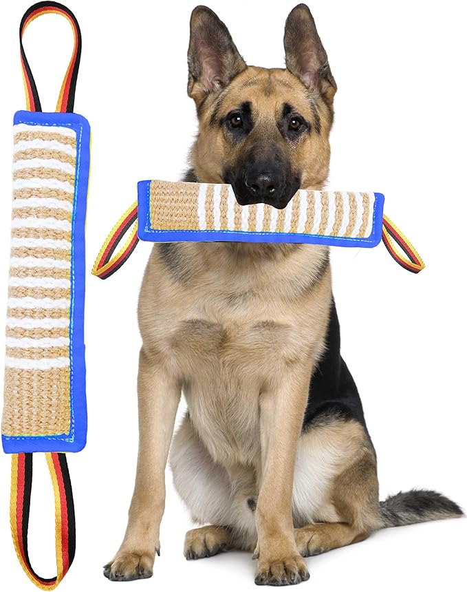 Clysoru Dog Tug Toy Tough Jute Bite Pillow Lasting Training Equipment Puppy to Large Dogs Interactive for Large and Small
